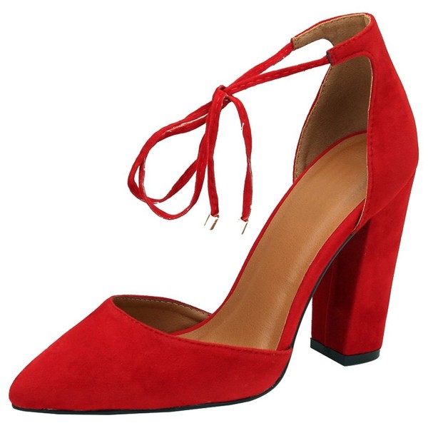 red closed heels