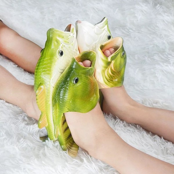 Unisex Anti Skid Fish Slippers Beach Slip On Open Toe Slide Animal