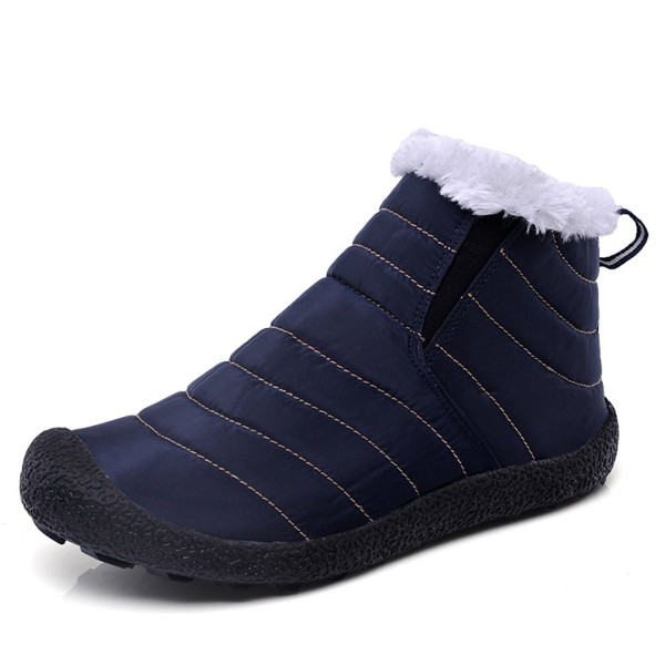 Snow Boots For Men Women Fur Lined Winter Outdoor Slip On Waterproof ...