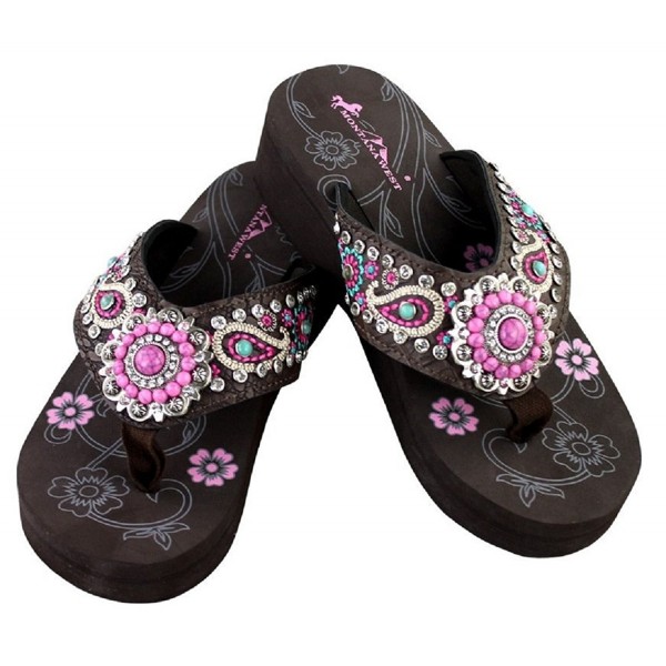 Embroidered Flip Flops- Fashion Wedge Sandals- Unique Sandals - CY184W7NZHN