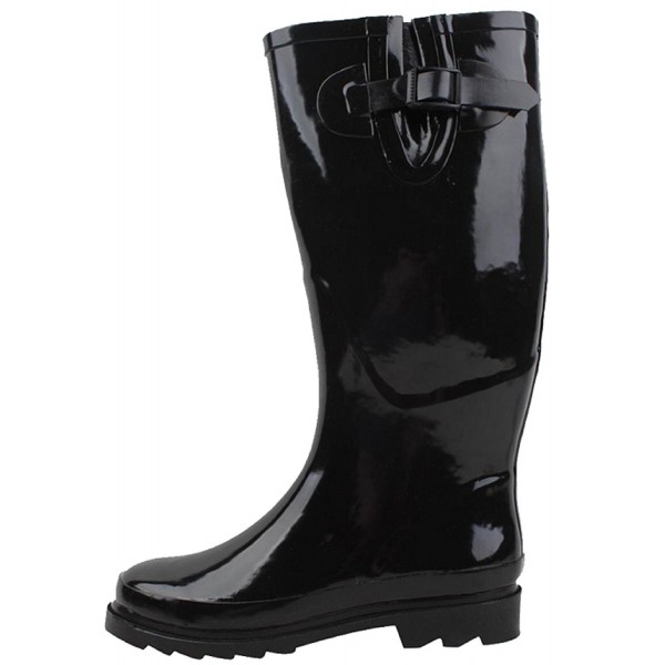 Shoes 18 Womens Classic Rain Boots With Buckle Prints And Solids Black 5000 Cb129jus7cl