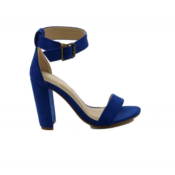 royal blue chunky heels