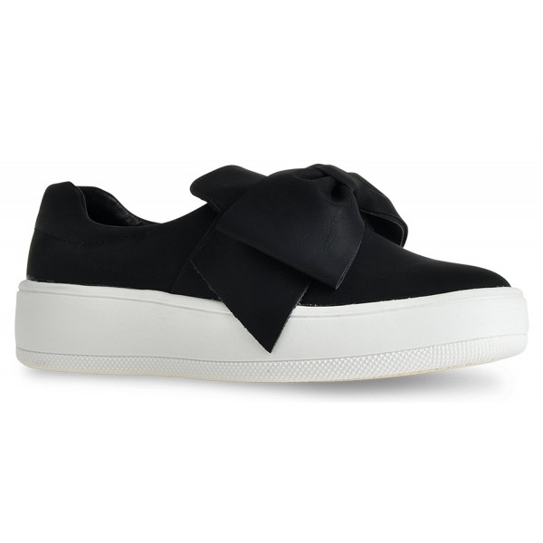 black sneakers with bow