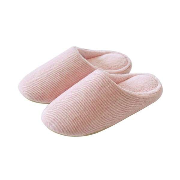 Women's House Slippers Wool Memory Foam Warm Comfy Anti-slip Indoor Shoes -  Pink - CE186IRX5QG