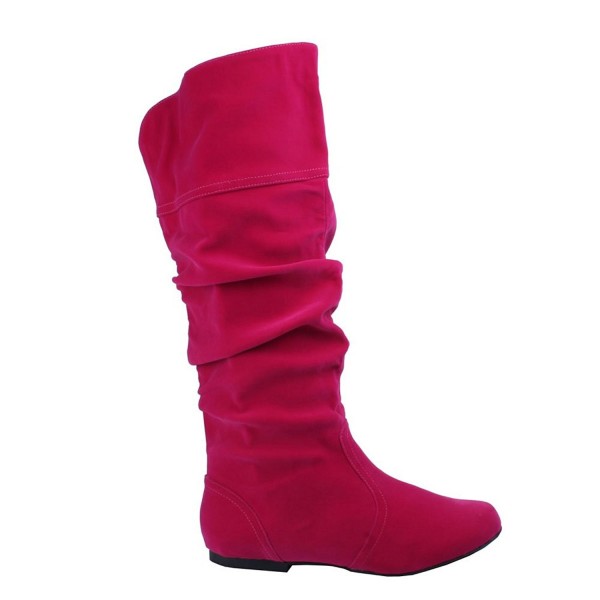 NEO-144 Women's Classic Basic Casual Slouchy Flat Knee High Boots ...