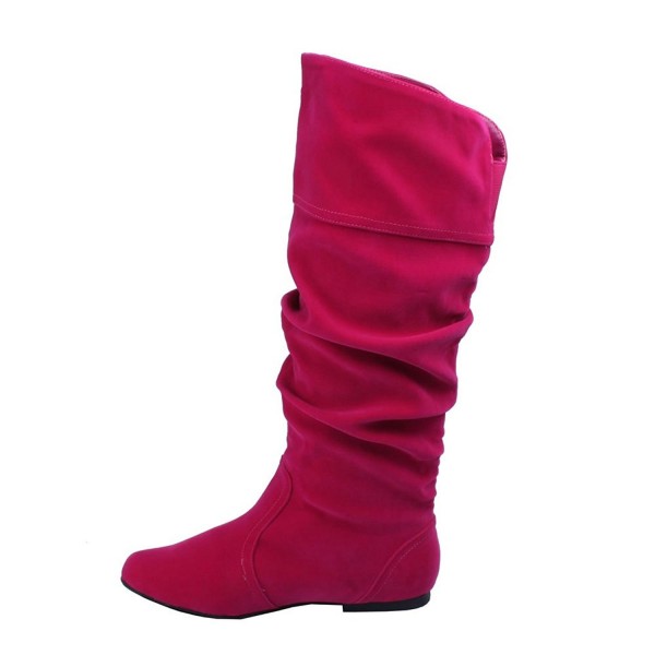 NEO-144 Women's Classic Basic Casual Slouchy Flat Knee High Boots ...