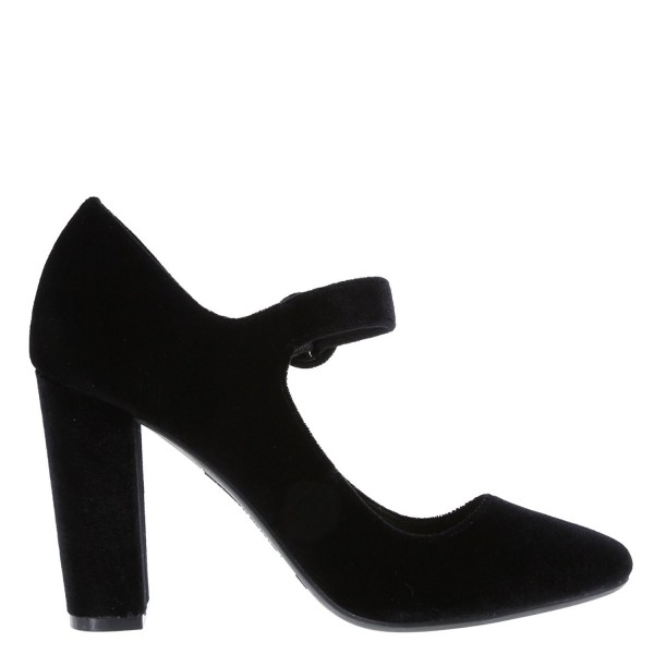 Women's Velvet Marley Mary Jane Pump - Black Velvet - C31889YLCMI