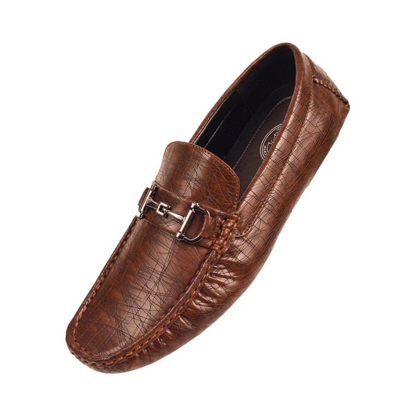 Mens Textured Smooth Driving Moccasin- Comfort Loafer Shoe- Bright ...