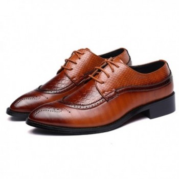 Mens Dress Shoes- Modern Classic Lace Up Wingtip Brogue Leather Casual ...