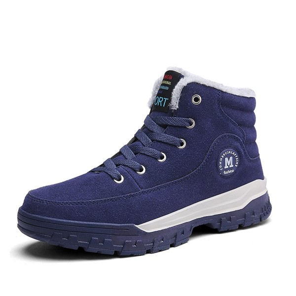 Men's Causal Winter Snow Boots Skate Shoes With Velvet - Blue2 ...