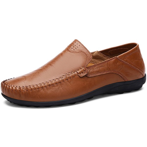 Men's Driving Shoes Premium Genuine Leather Fashion Slipper Casual Slip ...